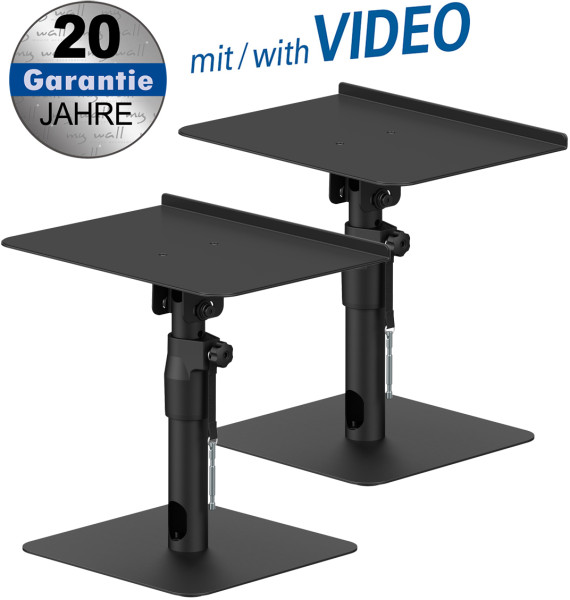 Speaker stand with warranty label