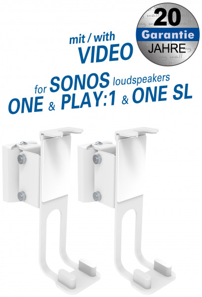 2 Wall mounts for Sonos One, One SL and Play:1 loudspeaker