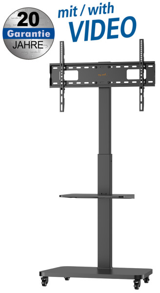 Fahrbarer TV Ständer in schwarz