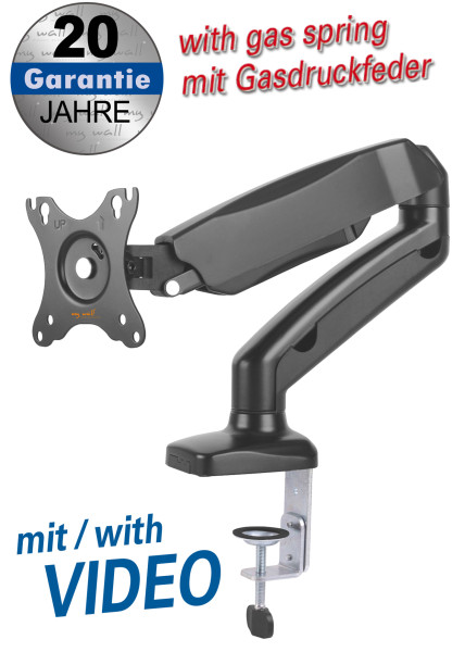 Fully mobile monitor holder black