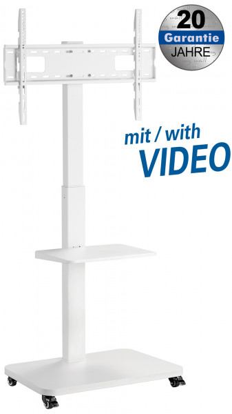 Mobile TV stand in white