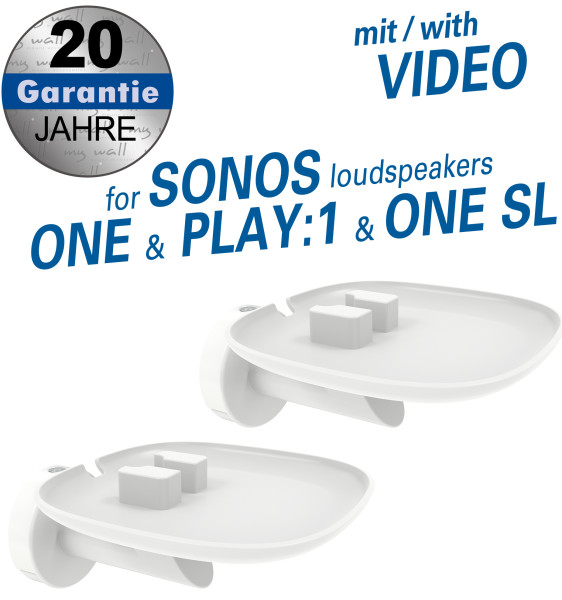 2 Wandhalter für SONOS ONE, Play:1 und auch für SONOS ONE SL Lautsprecher