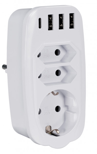 Multi-way adapter with USB charging function