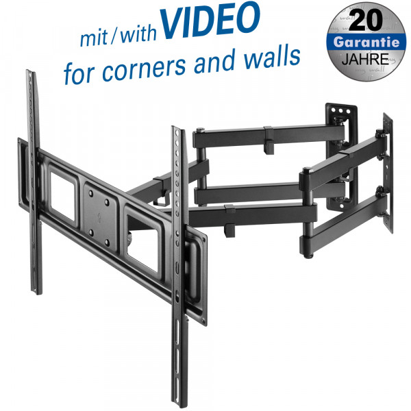 Full motion corner TV wall mount flat screens 32“ - 70“ (81 - 178 cm),