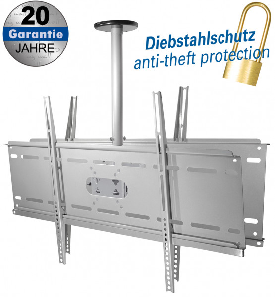 Deckenhalterung für 2 Bildschirme mit Diebstahlschutz