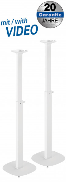 Height-adjustable speaker cabinets white