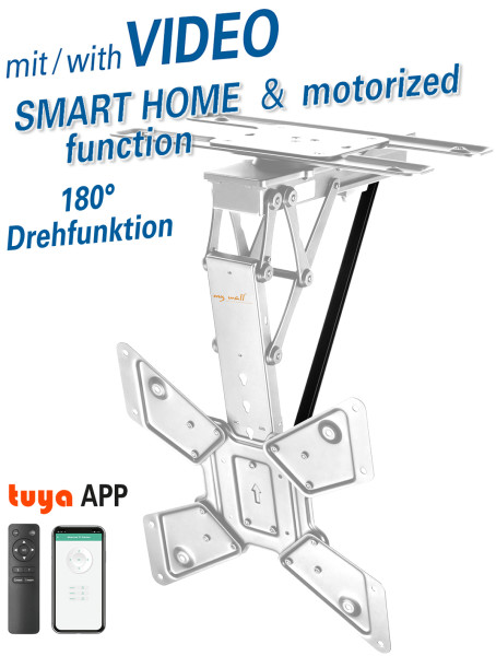 Motorisierter & klappbarer Deckenhalter weiß
